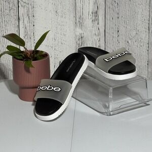 Bebe Womens White/ Black Translucent Sandals Size 9 ,pool, Beach, Casual